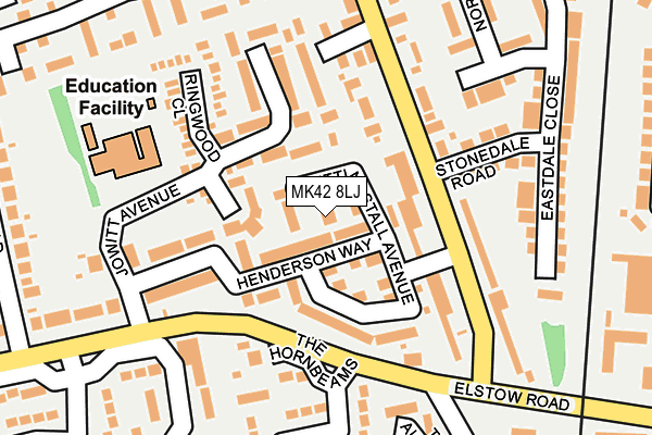 MK42 8LJ map - OS OpenMap – Local (Ordnance Survey)