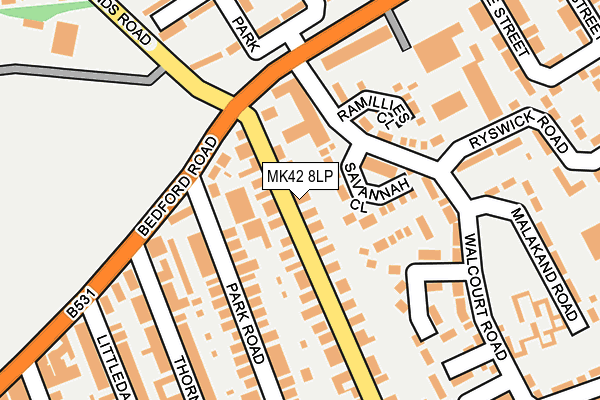 MK42 8LP map - OS OpenMap – Local (Ordnance Survey)