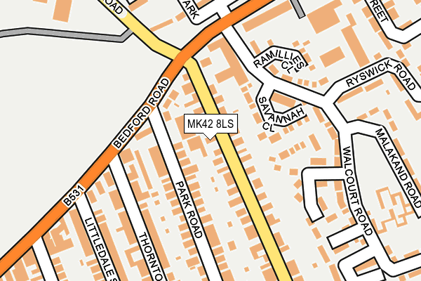 MK42 8LS map - OS OpenMap – Local (Ordnance Survey)