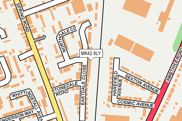 MK42 8LY map - OS OpenMap – Local (Ordnance Survey)