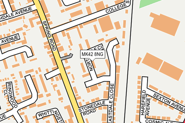 MK42 8NG map - OS OpenMap – Local (Ordnance Survey)