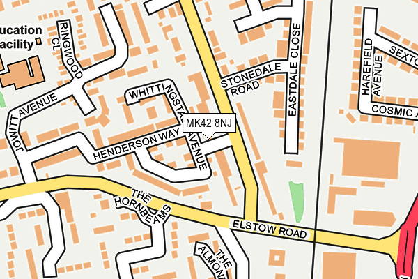 MK42 8NJ map - OS OpenMap – Local (Ordnance Survey)