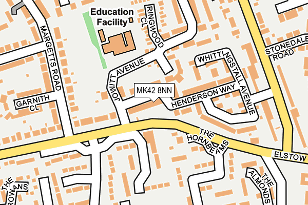 MK42 8NN map - OS OpenMap – Local (Ordnance Survey)