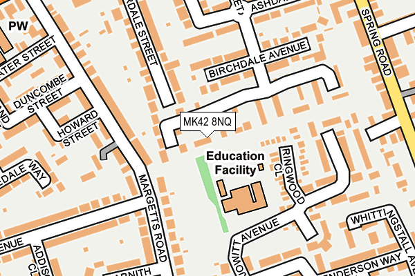 MK42 8NQ map - OS OpenMap – Local (Ordnance Survey)