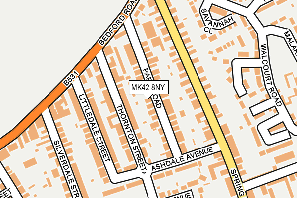 MK42 8NY map - OS OpenMap – Local (Ordnance Survey)