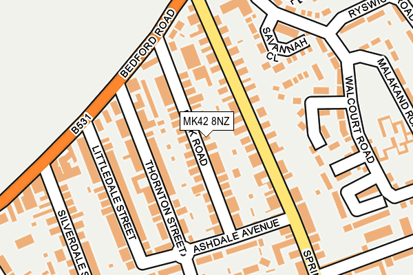 MK42 8NZ map - OS OpenMap – Local (Ordnance Survey)