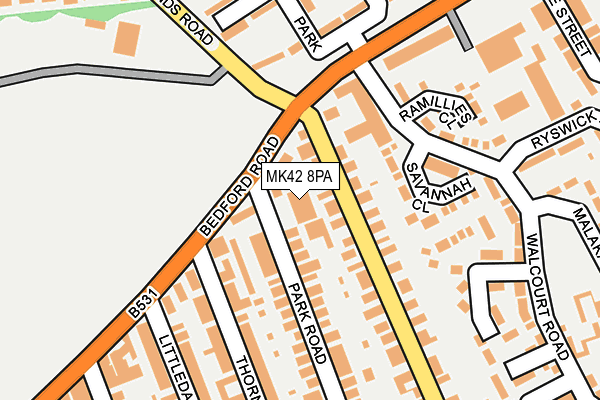 MK42 8PA map - OS OpenMap – Local (Ordnance Survey)