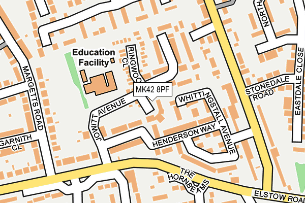 MK42 8PF map - OS OpenMap – Local (Ordnance Survey)