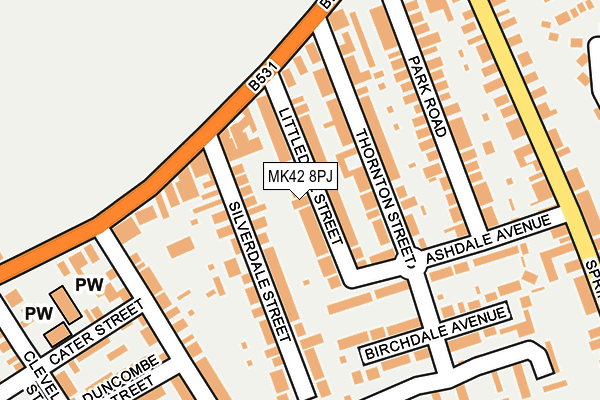 MK42 8PJ map - OS OpenMap – Local (Ordnance Survey)