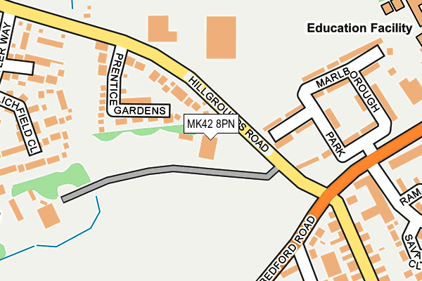 MK42 8PN map - OS OpenMap – Local (Ordnance Survey)