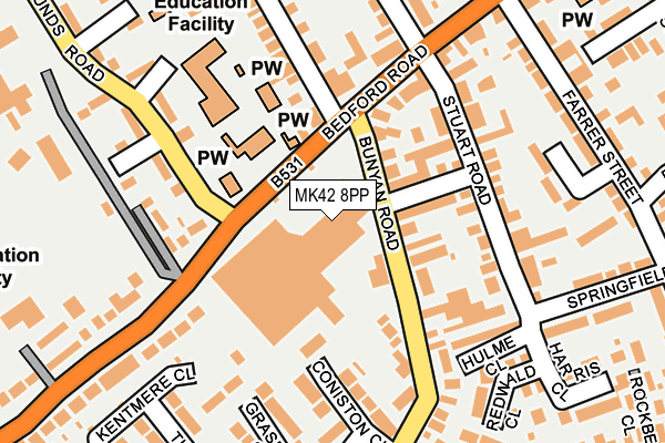 MK42 8PP map - OS OpenMap – Local (Ordnance Survey)