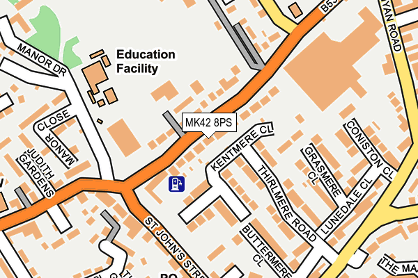 MK42 8PS map - OS OpenMap – Local (Ordnance Survey)