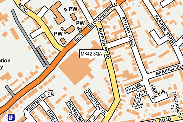 MK42 8QA map - OS OpenMap – Local (Ordnance Survey)