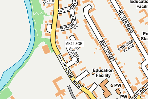 MK42 8QE map - OS OpenMap – Local (Ordnance Survey)