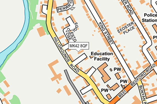 MK42 8QF map - OS OpenMap – Local (Ordnance Survey)