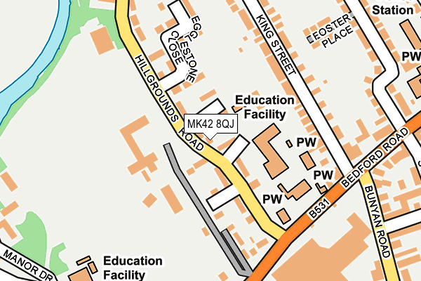 MK42 8QJ map - OS OpenMap – Local (Ordnance Survey)