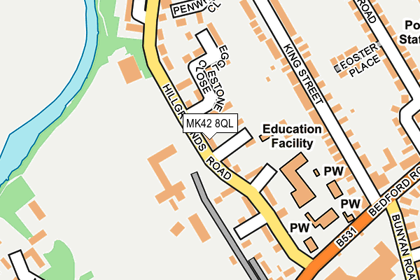 MK42 8QL map - OS OpenMap – Local (Ordnance Survey)