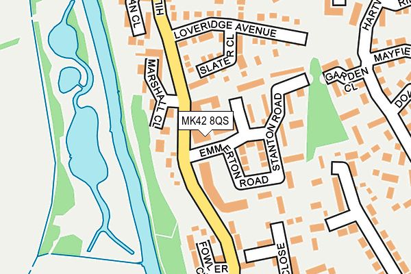 MK42 8QS map - OS OpenMap – Local (Ordnance Survey)