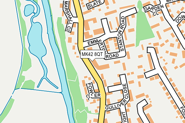 MK42 8QT map - OS OpenMap – Local (Ordnance Survey)