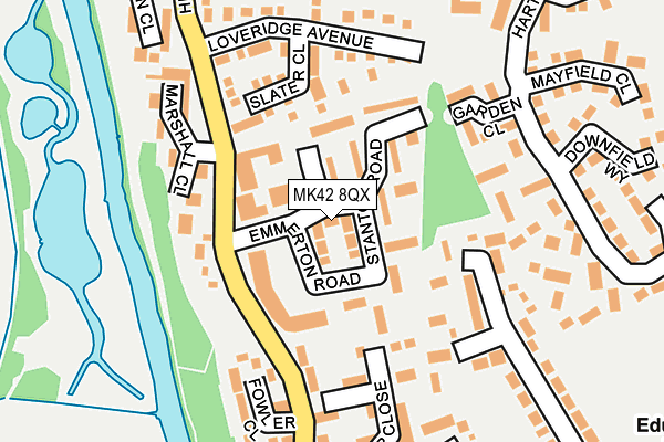 MK42 8QX map - OS OpenMap – Local (Ordnance Survey)