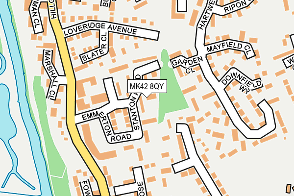 MK42 8QY map - OS OpenMap – Local (Ordnance Survey)