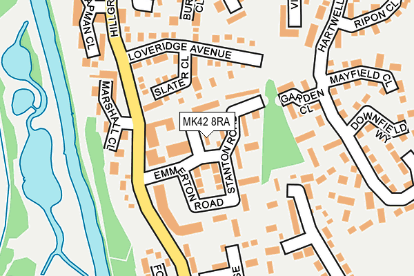 MK42 8RA map - OS OpenMap – Local (Ordnance Survey)