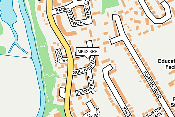 MK42 8RB map - OS OpenMap – Local (Ordnance Survey)