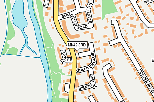 MK42 8RD map - OS OpenMap – Local (Ordnance Survey)