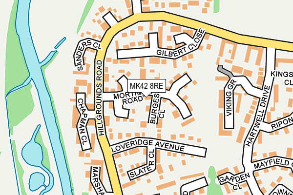 MK42 8RE map - OS OpenMap – Local (Ordnance Survey)