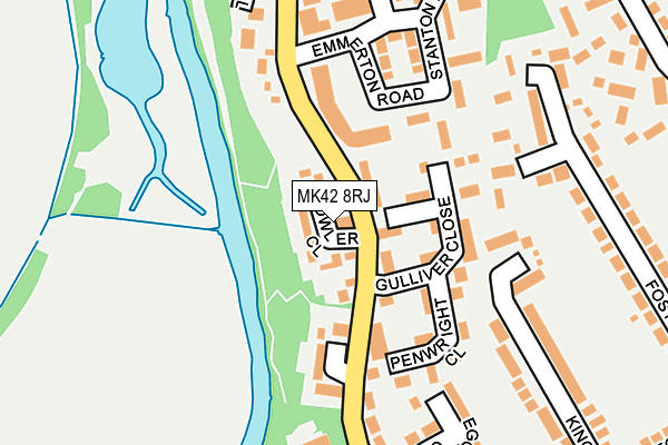 MK42 8RJ map - OS OpenMap – Local (Ordnance Survey)