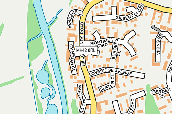 MK42 8RL map - OS OpenMap – Local (Ordnance Survey)