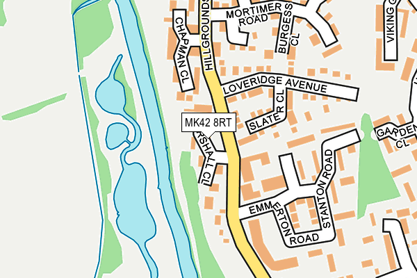 MK42 8RT map - OS OpenMap – Local (Ordnance Survey)
