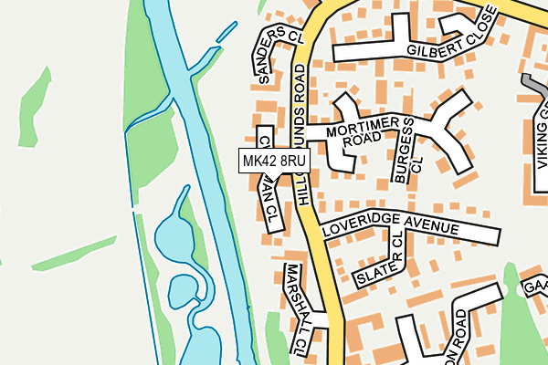 MK42 8RU map - OS OpenMap – Local (Ordnance Survey)