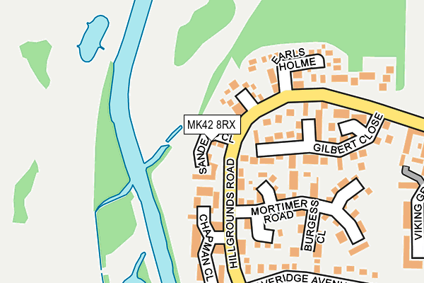 MK42 8RX map - OS OpenMap – Local (Ordnance Survey)