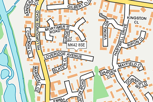 MK42 8SE map - OS OpenMap – Local (Ordnance Survey)