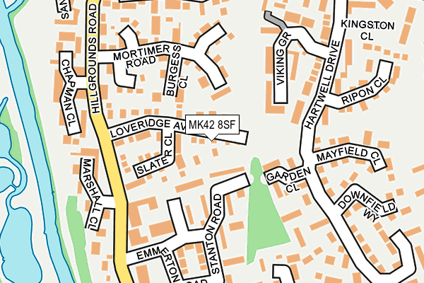 MK42 8SF map - OS OpenMap – Local (Ordnance Survey)