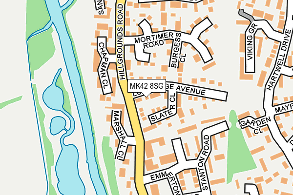 MK42 8SG map - OS OpenMap – Local (Ordnance Survey)