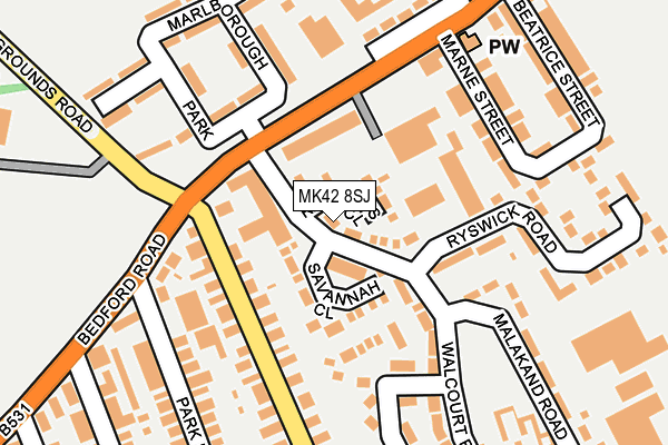 MK42 8SJ map - OS OpenMap – Local (Ordnance Survey)