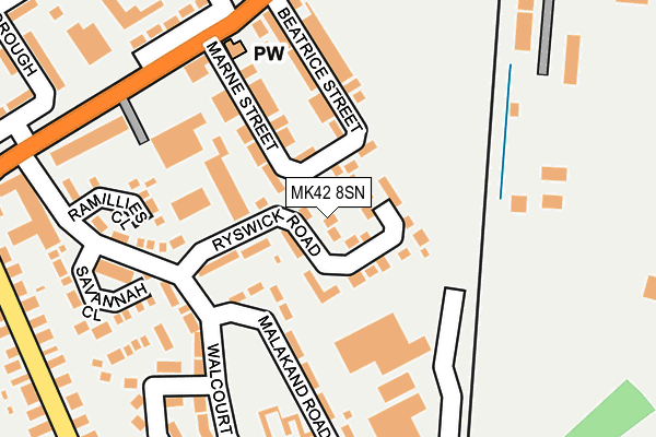 MK42 8SN map - OS OpenMap – Local (Ordnance Survey)