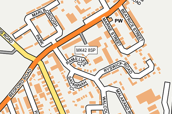 MK42 8SP map - OS OpenMap – Local (Ordnance Survey)