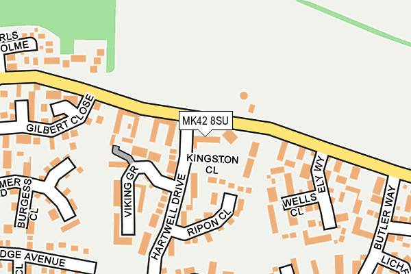 MK42 8SU map - OS OpenMap – Local (Ordnance Survey)