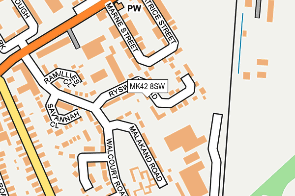 MK42 8SW map - OS OpenMap – Local (Ordnance Survey)