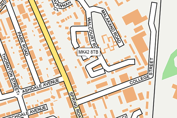 MK42 8TB map - OS OpenMap – Local (Ordnance Survey)