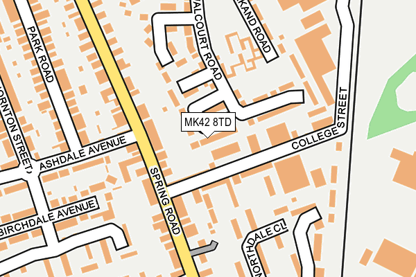 MK42 8TD map - OS OpenMap – Local (Ordnance Survey)