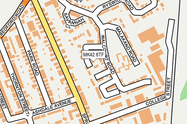 MK42 8TF map - OS OpenMap – Local (Ordnance Survey)