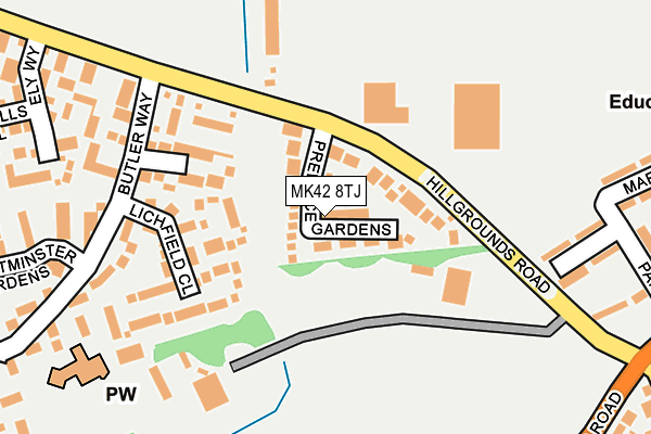 MK42 8TJ map - OS OpenMap – Local (Ordnance Survey)