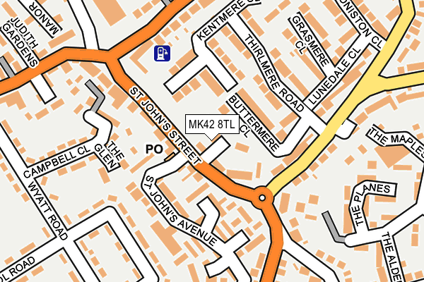 MK42 8TL map - OS OpenMap – Local (Ordnance Survey)