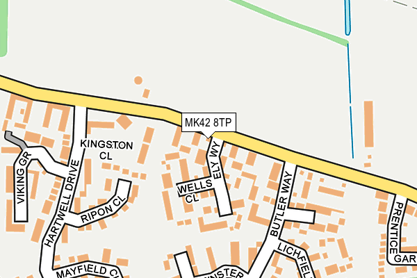MK42 8TP map - OS OpenMap – Local (Ordnance Survey)