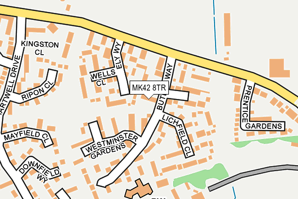 MK42 8TR map - OS OpenMap – Local (Ordnance Survey)