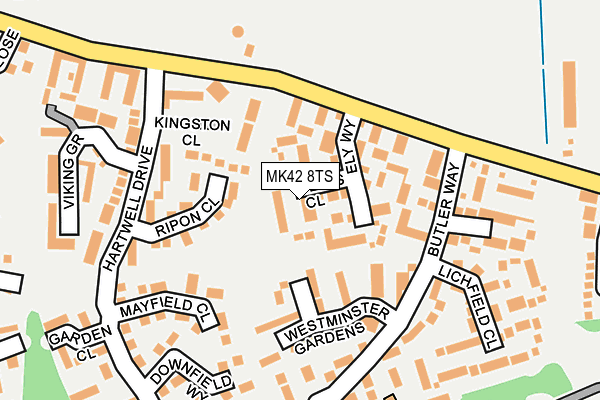 MK42 8TS map - OS OpenMap – Local (Ordnance Survey)